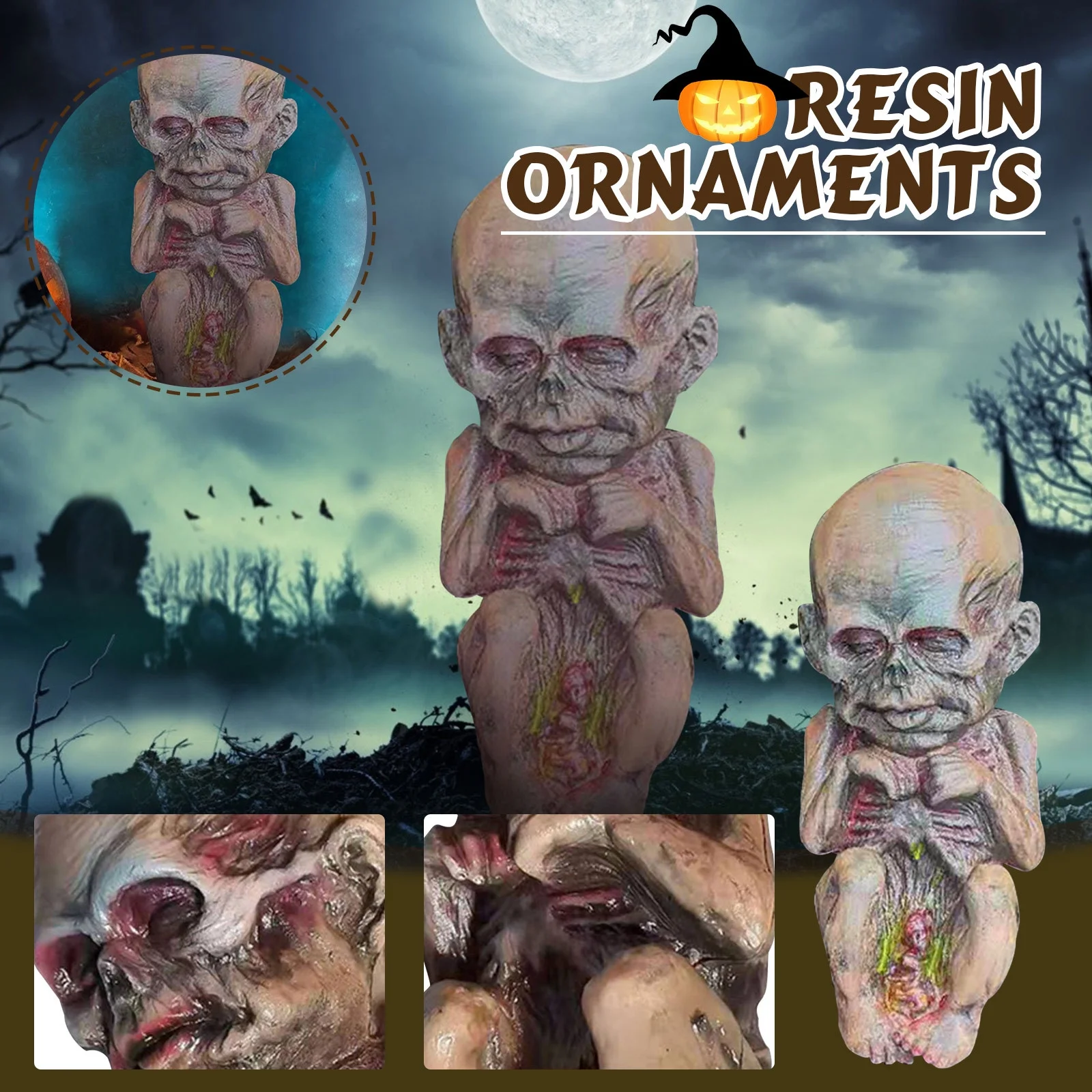 Fridja Halloween Mummy Doll Ghost Baby Crawling Corpse Imp Tricky Toy Scary Ghost Doll