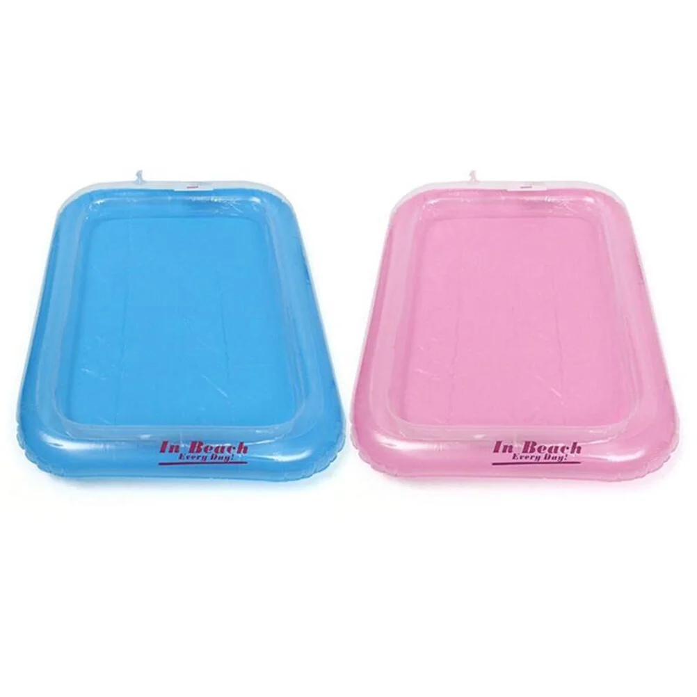 FRCOLOR Kids Beach Sandbox Play Sand Inflatable Sand Toy Tray for Children's Education (Pink)