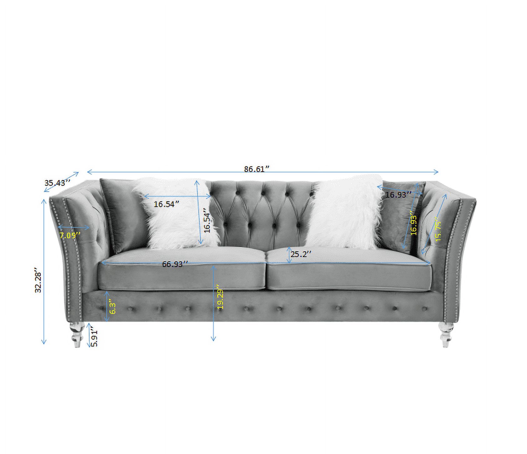 Solid Color Tufted Sofa, Living Room Furniture, Comfortable, Stylish, Modern, Luxury, Durable, Quality, Supportive, Elegant