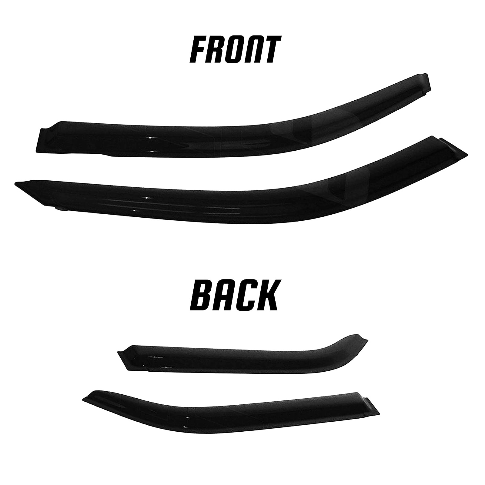 JSP Out-Channel Side Window Deflector Strip, Rain Guard for Acura MDX 2001-2006, Dark Smoke Acrylic, Adhesive Tape Mount Wind/Sun/Rain Shade, Set of 4