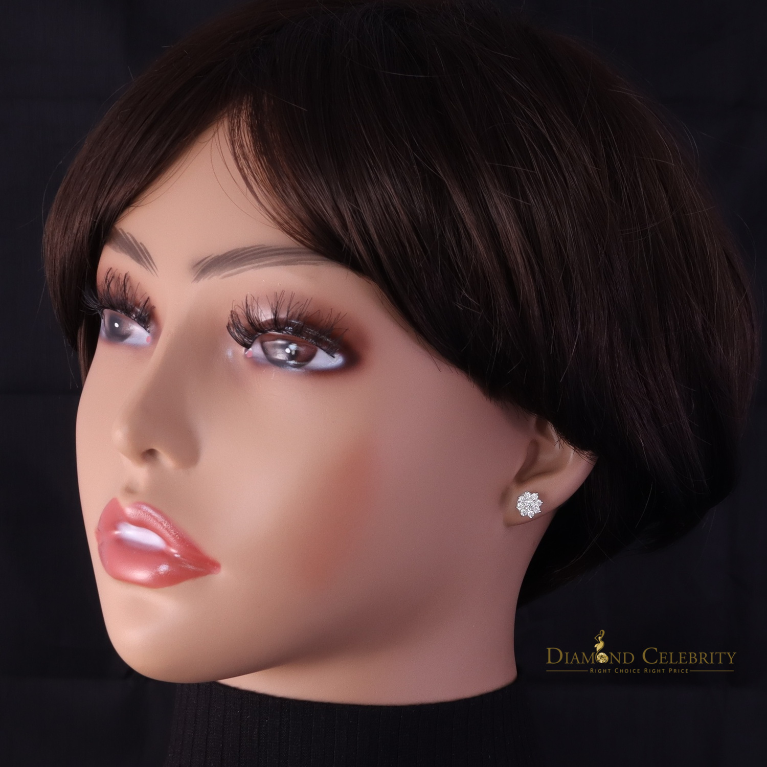 Diamond Celebrity's Men's/Womens 925 Silver White 1.00ct VVS 'D' Moissanite Round Stud Earrings