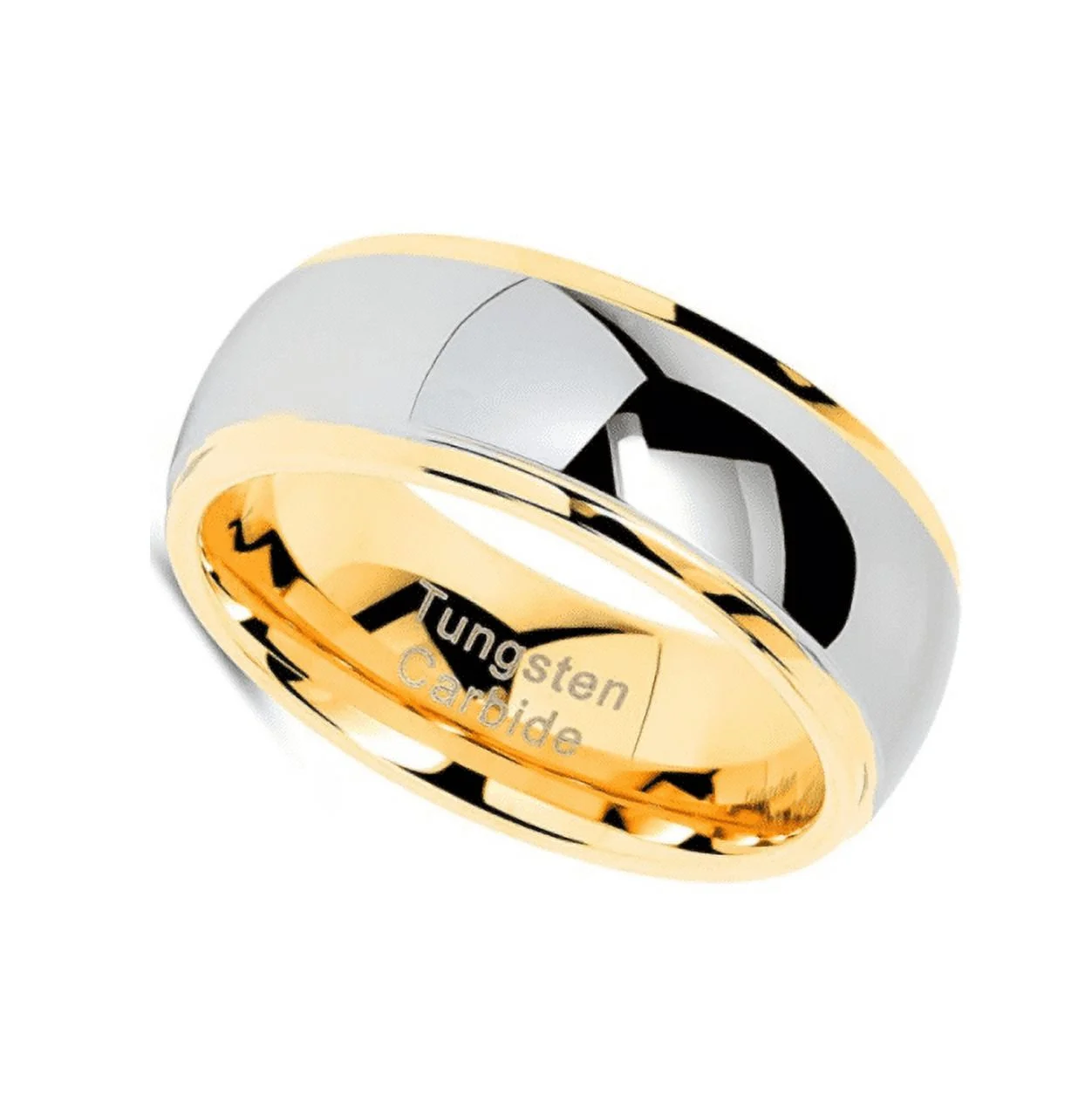 Jeanewpole1 Mens gold and silver wedding ring gold plated material Size 6-15