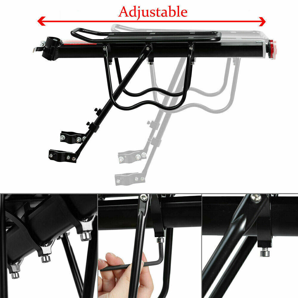 110lb Rear Bike Rack Bicycle Cargo Rack Luggage Carrier Cycling Holder Pannier