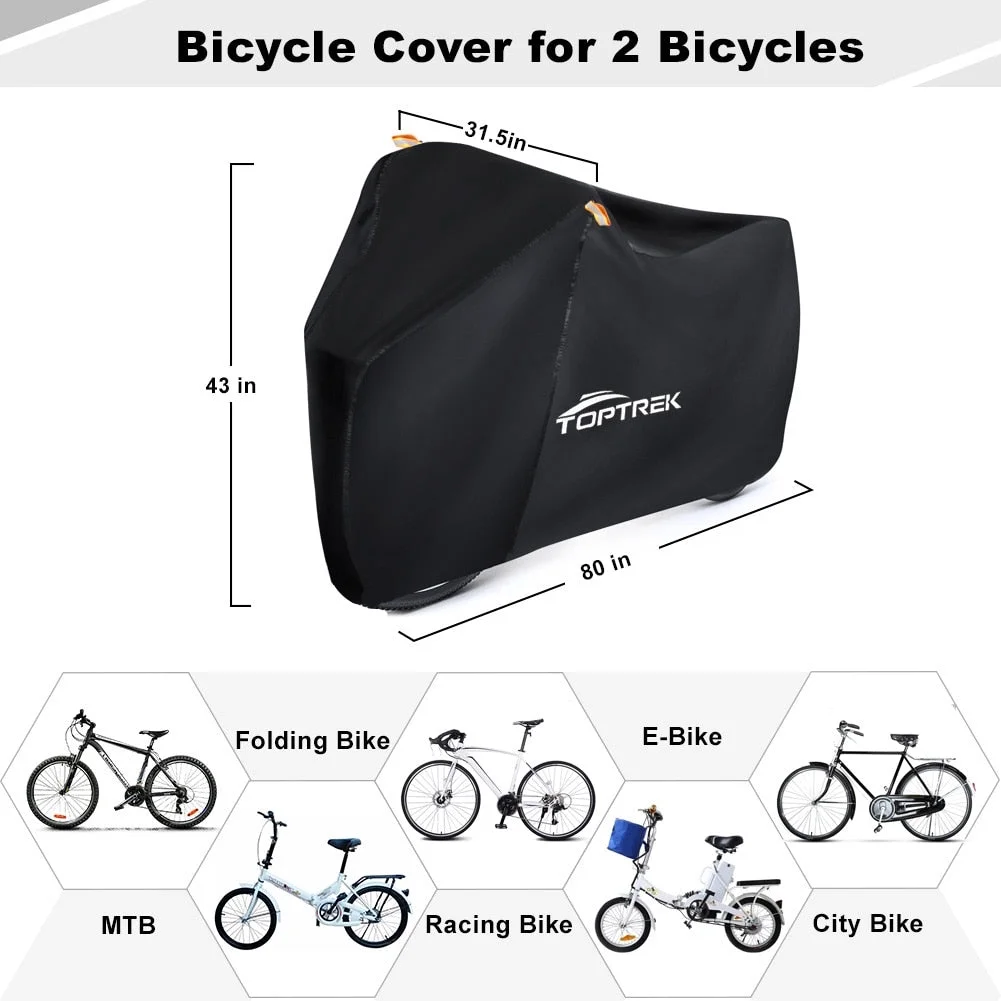 Bike Cover Outdoor Storage Waterproof & Anti-UV Bicycle Cover with Waterproof Membrane for Up to Two Bicycles