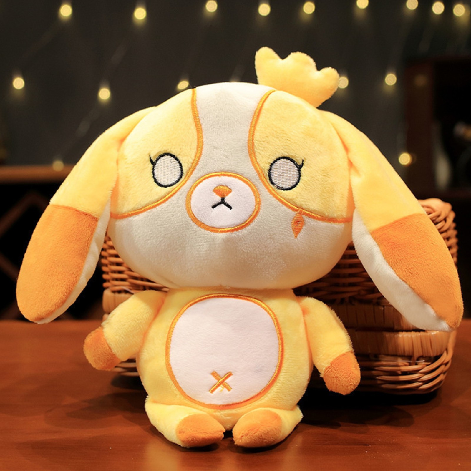 Cute Cartoon Animal Plush Doll, 9.8 Inch Cartoon Anime Funny Bear Stuffed Animal Plush Toy, Cute Soft Purple Teddy Bear Plush Pillow Doll, Gift for Children and Fans Birthday Decoration(Yellow Dog)