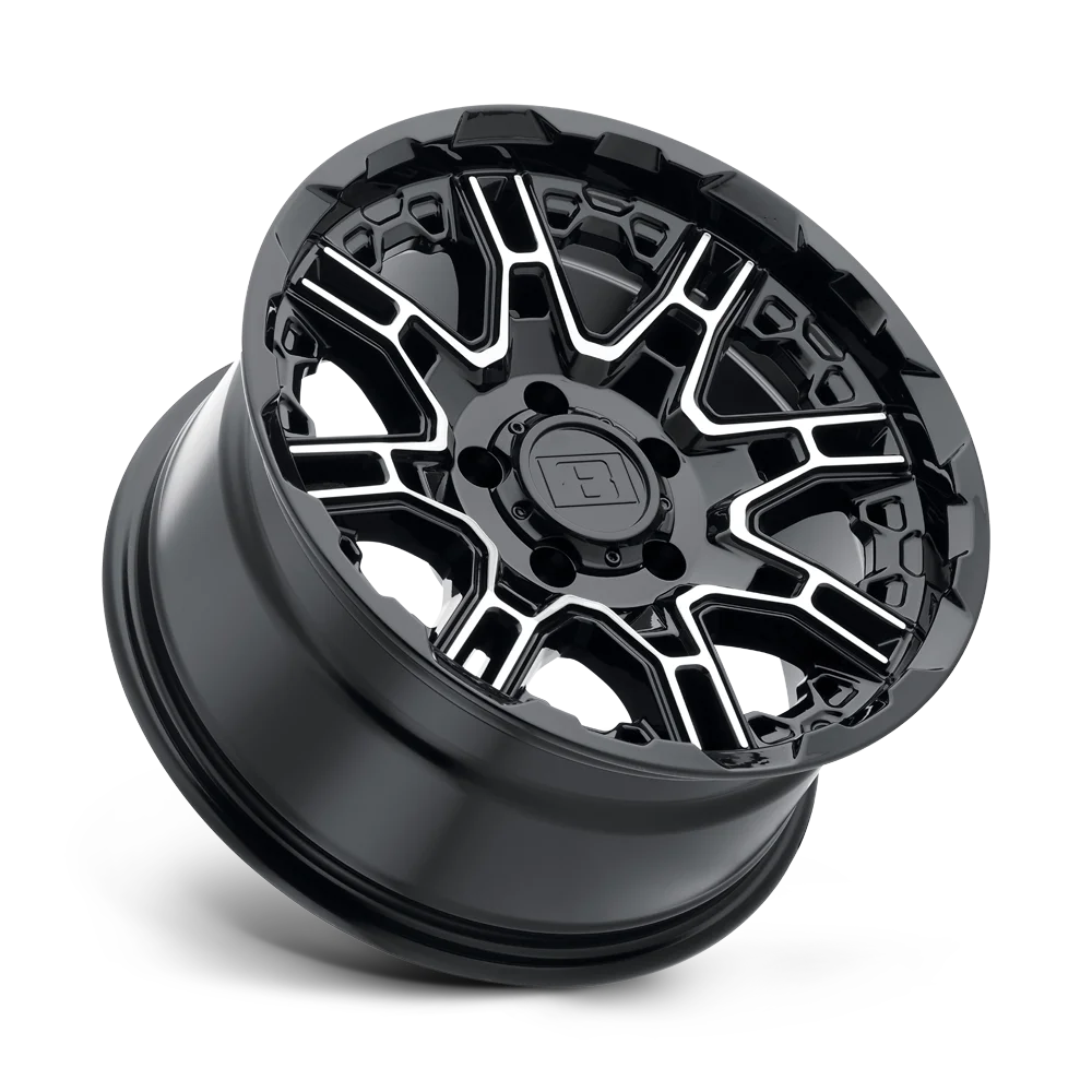 Level 8 Slingshot 17X8.5 6X139.7 10Et 108Cb Gloss Black W/ Machined Face Wheel