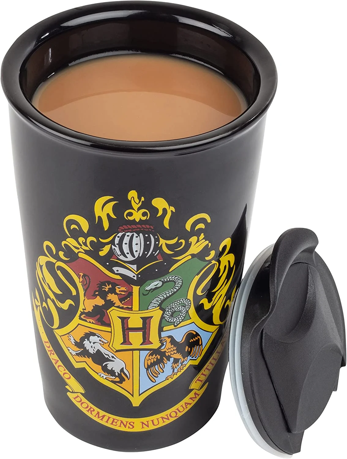 Harry Potter Mug - Harry Potter Travel Mug for Coffee and Tea – Premium Drinkware for Hot and Cold Drinks - A Magical Hogwarts Novelty Item for Slytherin and Gryffindor Potterheads – Ceramic Black
