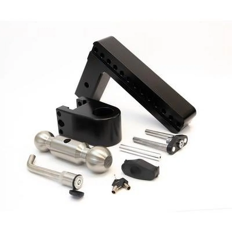 Weigh Safe  10 in. Drop Cerakoted Trailer Hitch with Stainless Steel Tow Balls for 2 in. Receiver with WS05, Black