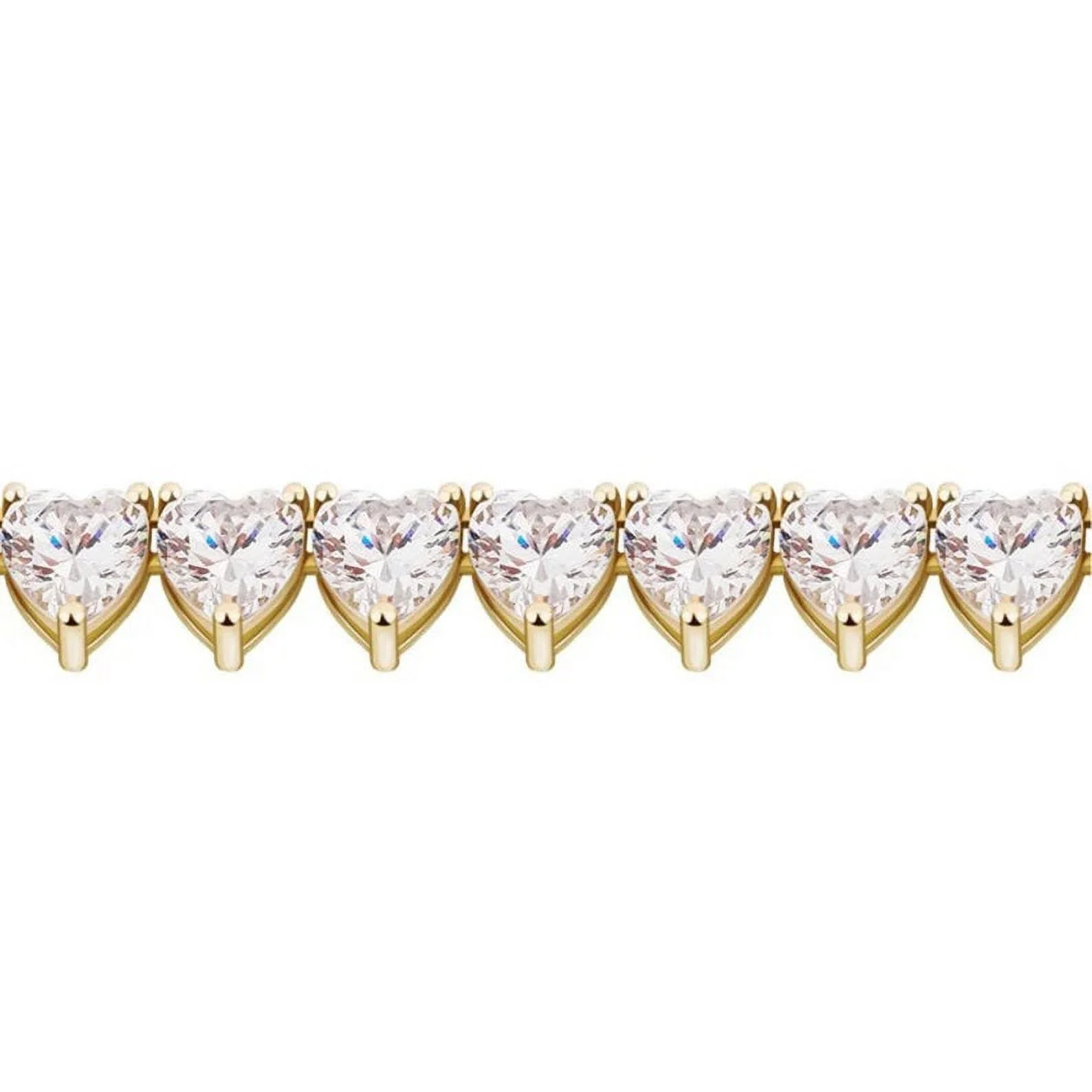 4CT Heart Cut Lab Grown (VVS1,GH) 14K Yellow Gold Tennis Necklace Fine Jewelry for Women Gifts