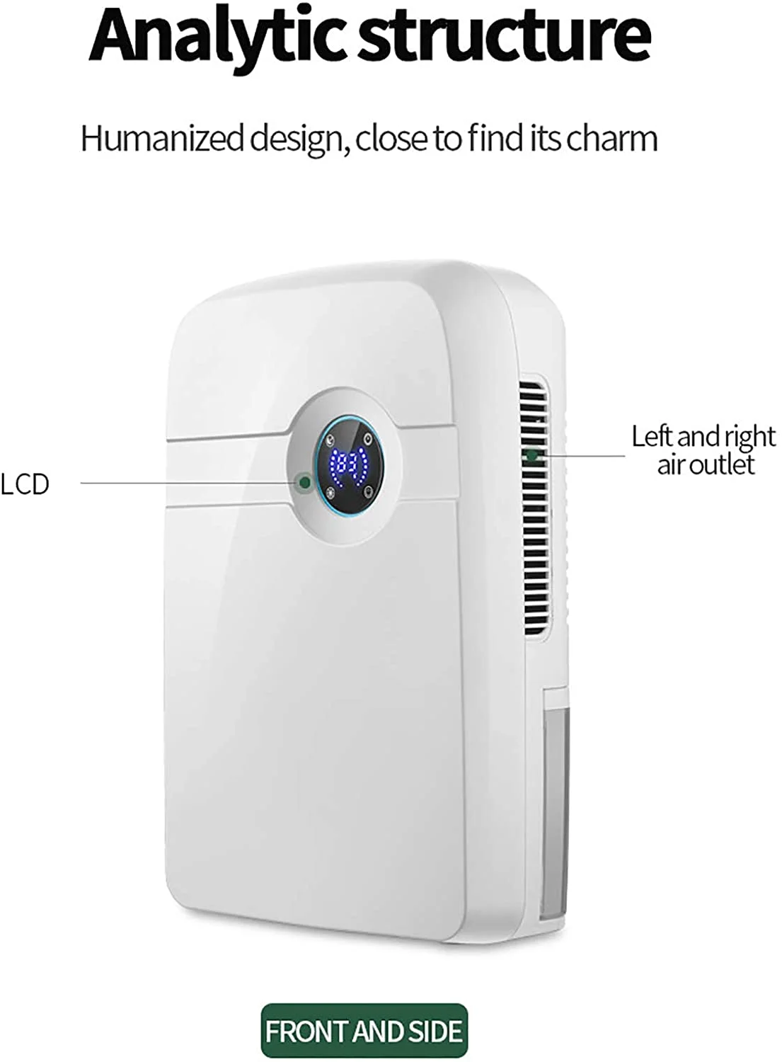 Miumaeov Silent Dehumidifier Moisture Humidity Removal Absorber 2.5L with Drain Hose