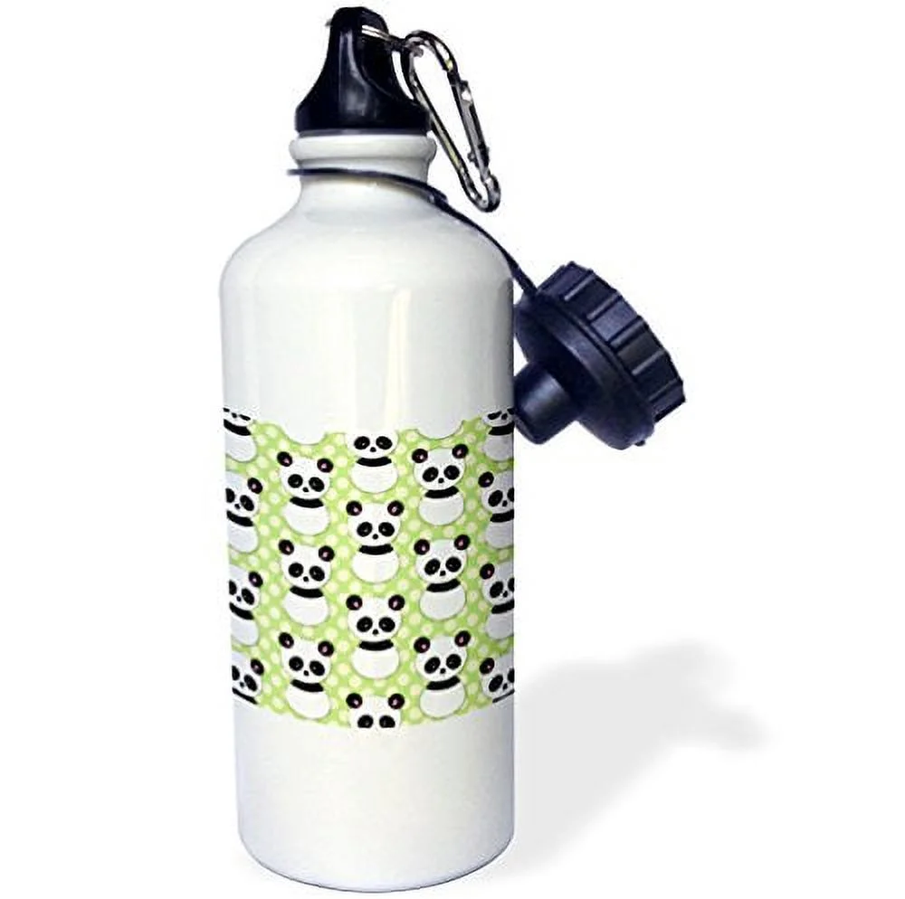 Cute panda bear with pink and red dots 21 oz Sports Water Bottle wb-26433-1