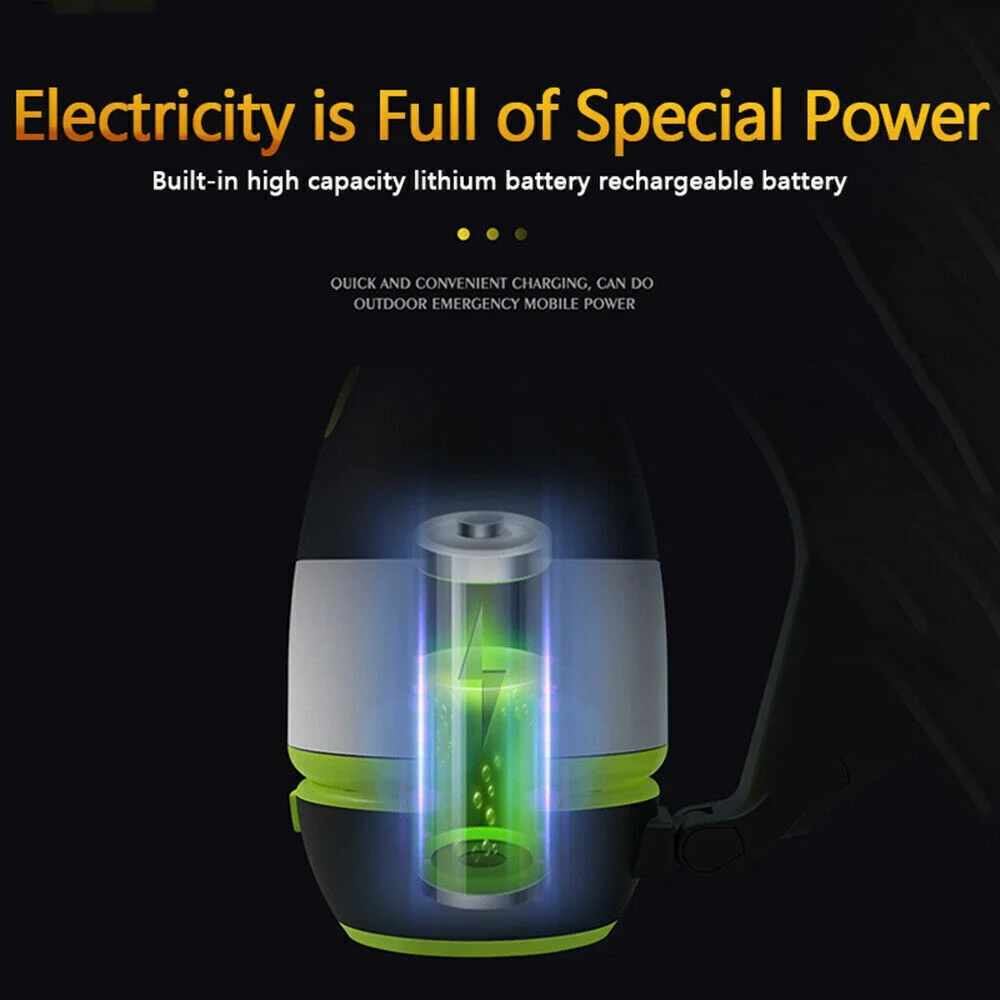 3in1 Portable Tent Light LED Lamp Camping Flashlight Combo Lantern Equipment US