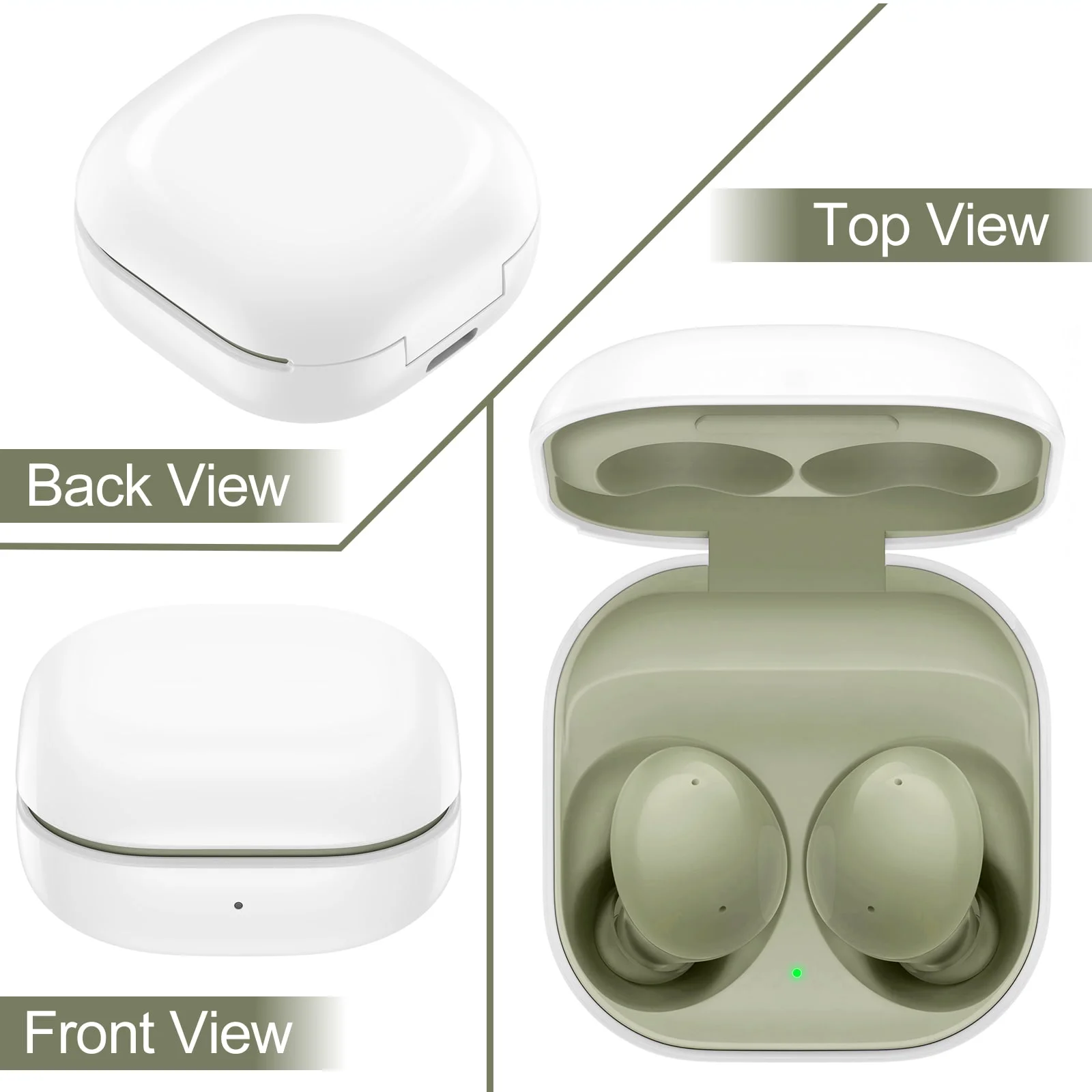 UrbanX Street Buds 2 for LG W31 - Truly Wireless Bluetooth Headphones with Noise Isolation, Amplified Bass and Dual Dynamic Microphone - Green