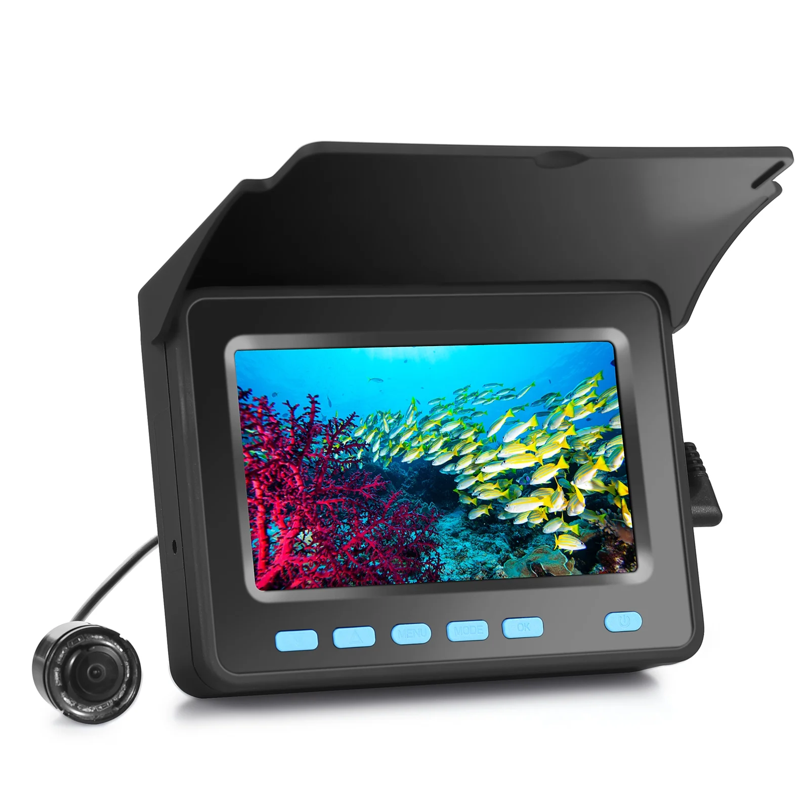 Htovila 20M30M 1200TVL Underwater Fishing Fish Finder 4.3'' LCD Monitor 8PCS IR for Ice Boat Fishing