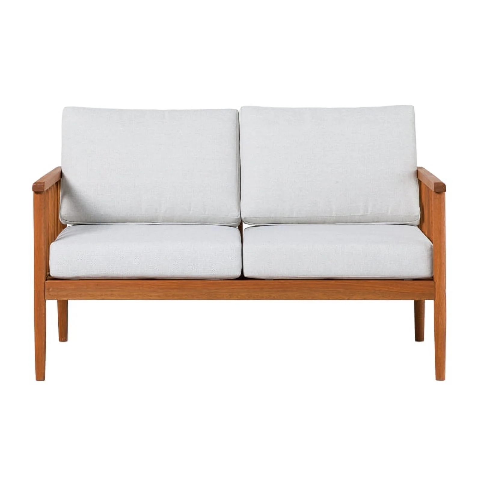 Pemberly Row Modern Outdoor Solid Wood Spindle Style Double Lounge - Brown