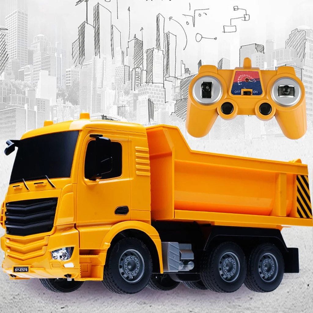 Rc Toy 4Ch Remote Control Big Dump Truck Loaded Sand Vehicle Toys 1/26 Scale