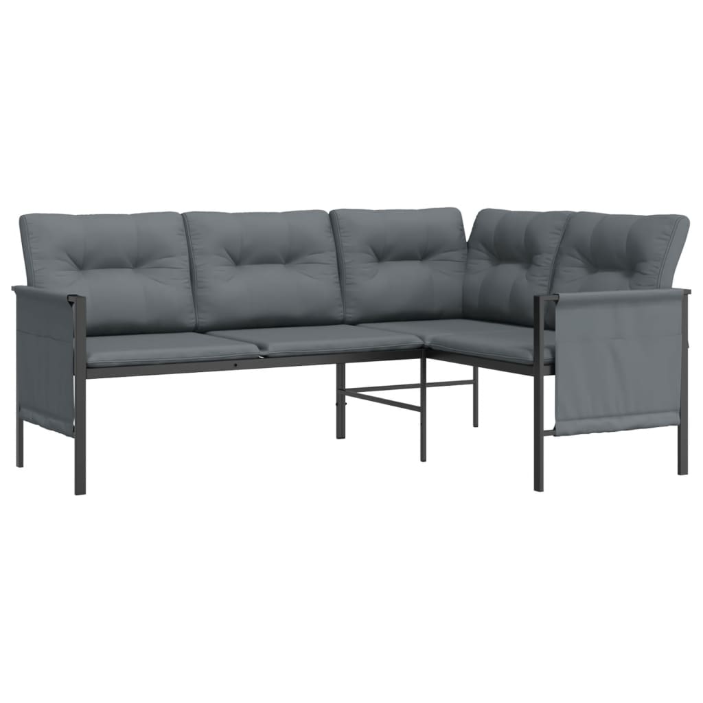 Dcenta Patio Corner Sofa Anthracite Steel and Textilene