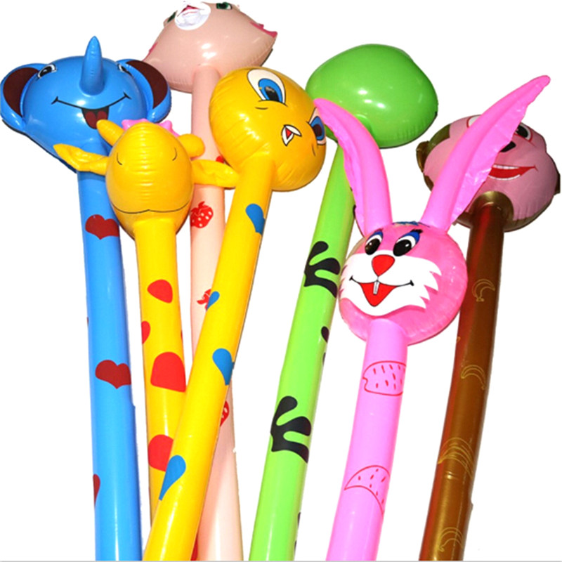 JETTINGBUY Cartoon Inflatabel Animal Long Inflatable Hammer Stick Children Outdoor Toys