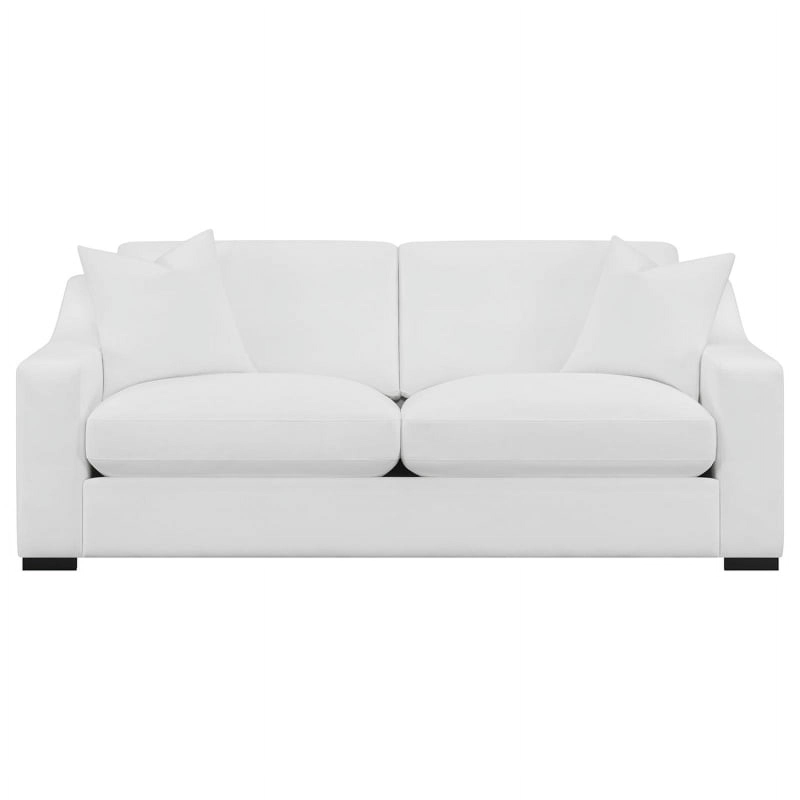 Maklaine 2-piece Fabric Upholstered Sloped Arms Living Room Set in White