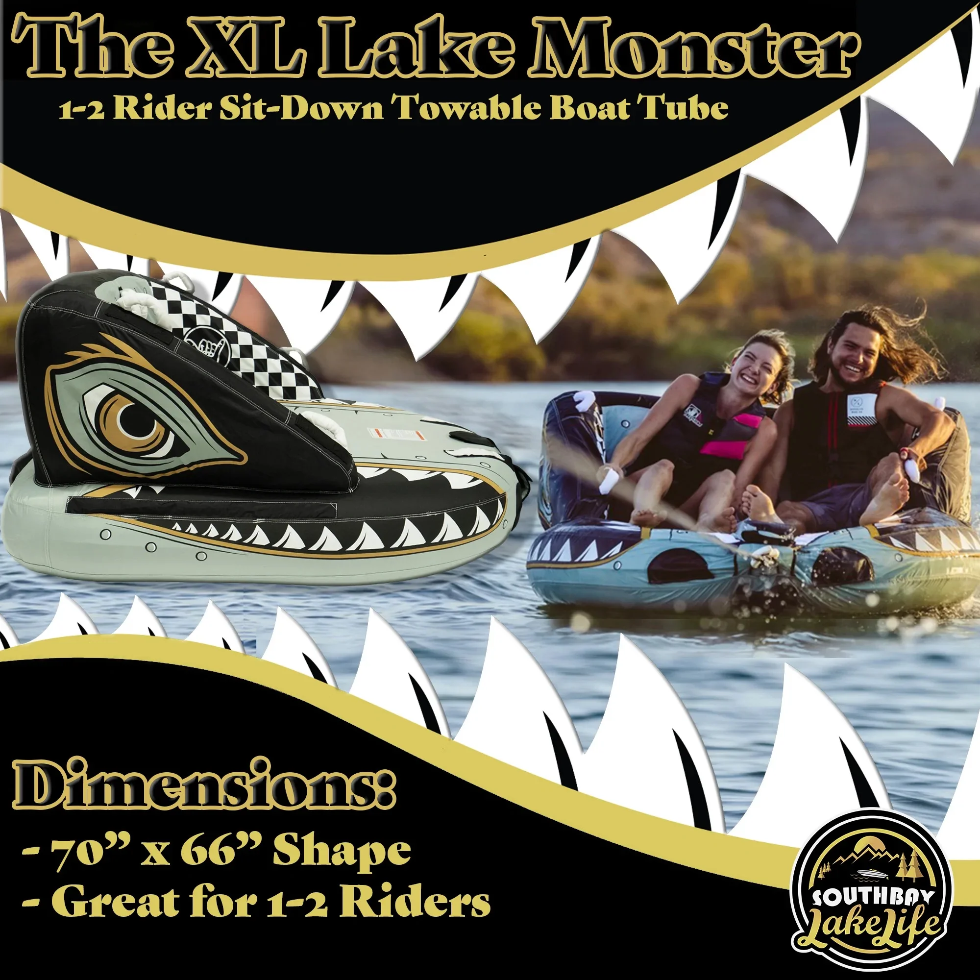 The XL Lake Monster - Towable Boat Tube