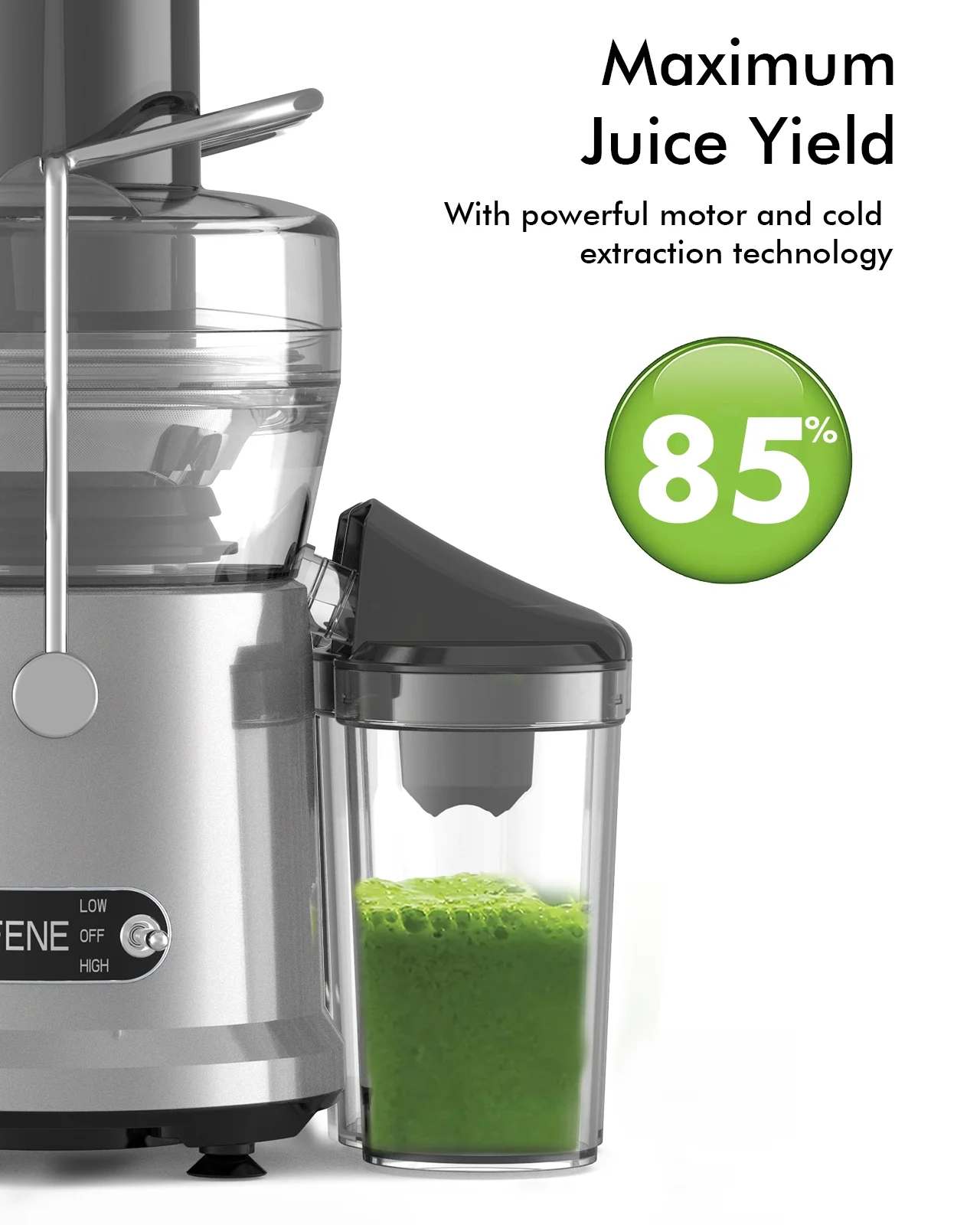 SiFENE Centrifugal Juicer Machine, Quick 1000W Juice Maker, Large 3.2'' Chute for Whole Fruit & Vegetable Juicing, Easy to Clean, Fast Juice Extraction.