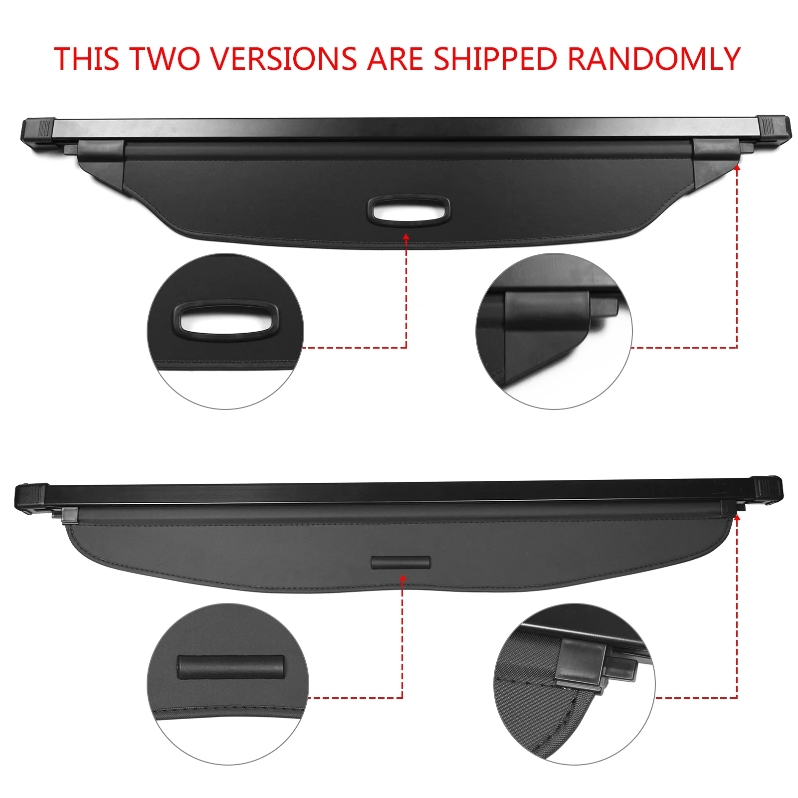 Ikon Motorsports Compatible with 18-23 Crosstrek & 17-23 Impreza Tonneau Cargo Shade Cover Black-Vinly+Aluminum Rod