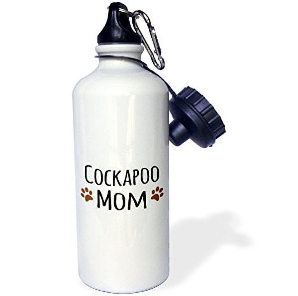 Cockapoo Dog Mom - Doggie by breed - brown muddy paw prints love - doggy lover proud mama pet owner 21 oz Sports Water Bottle wb-154101-1