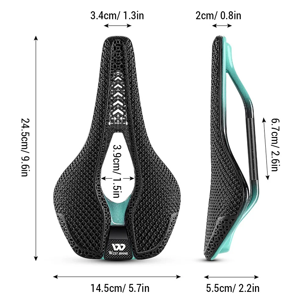 Walmeck Ultralight Road Bicycle Saddle Carbon Fiber Bike Seat Breathable Cushion