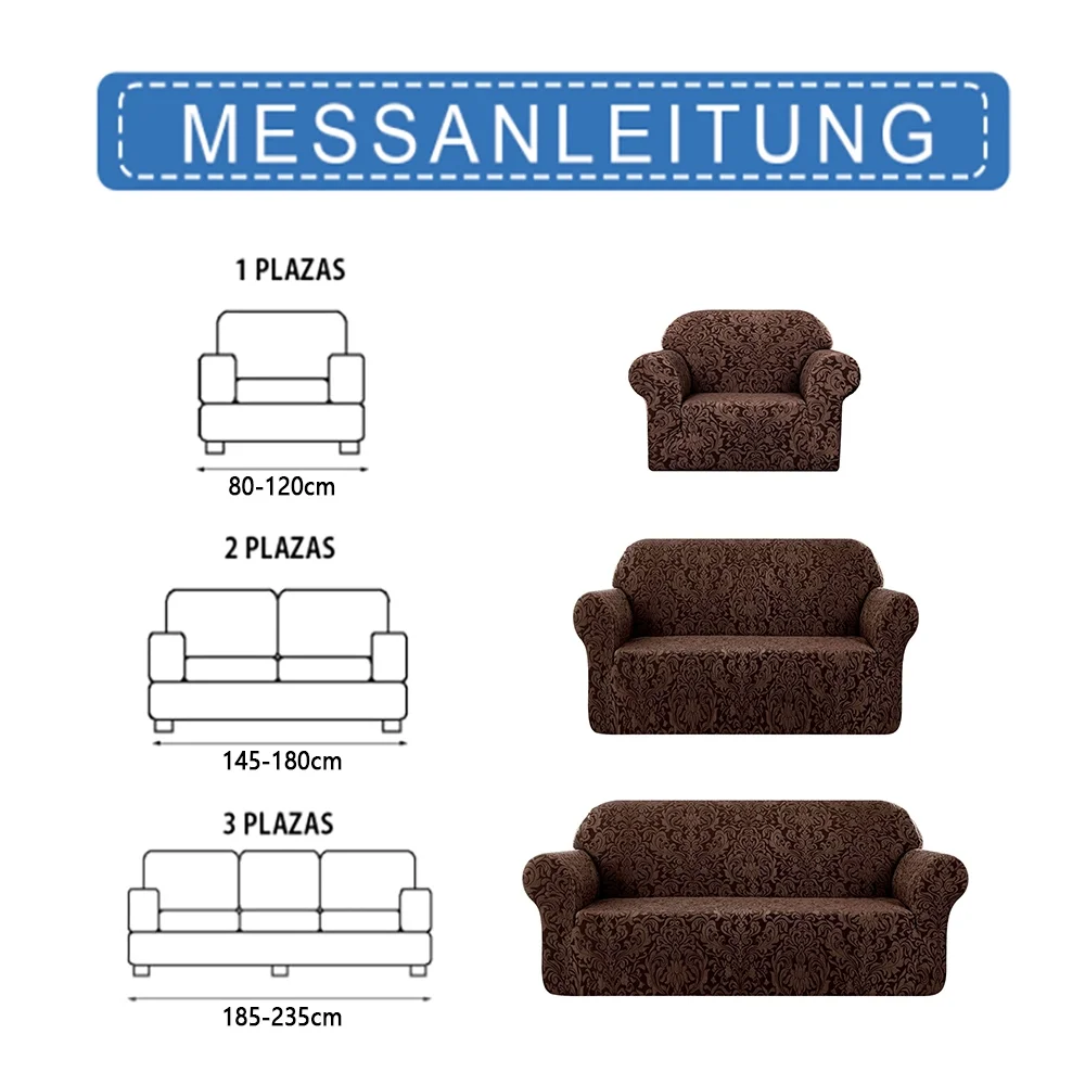 ODOMY Jacquard Stretch Sofa Cover Armchair Covers 1，2，3 Seater Spandex Floral Pattern Anti-Slip Couch Slipcover for Pets