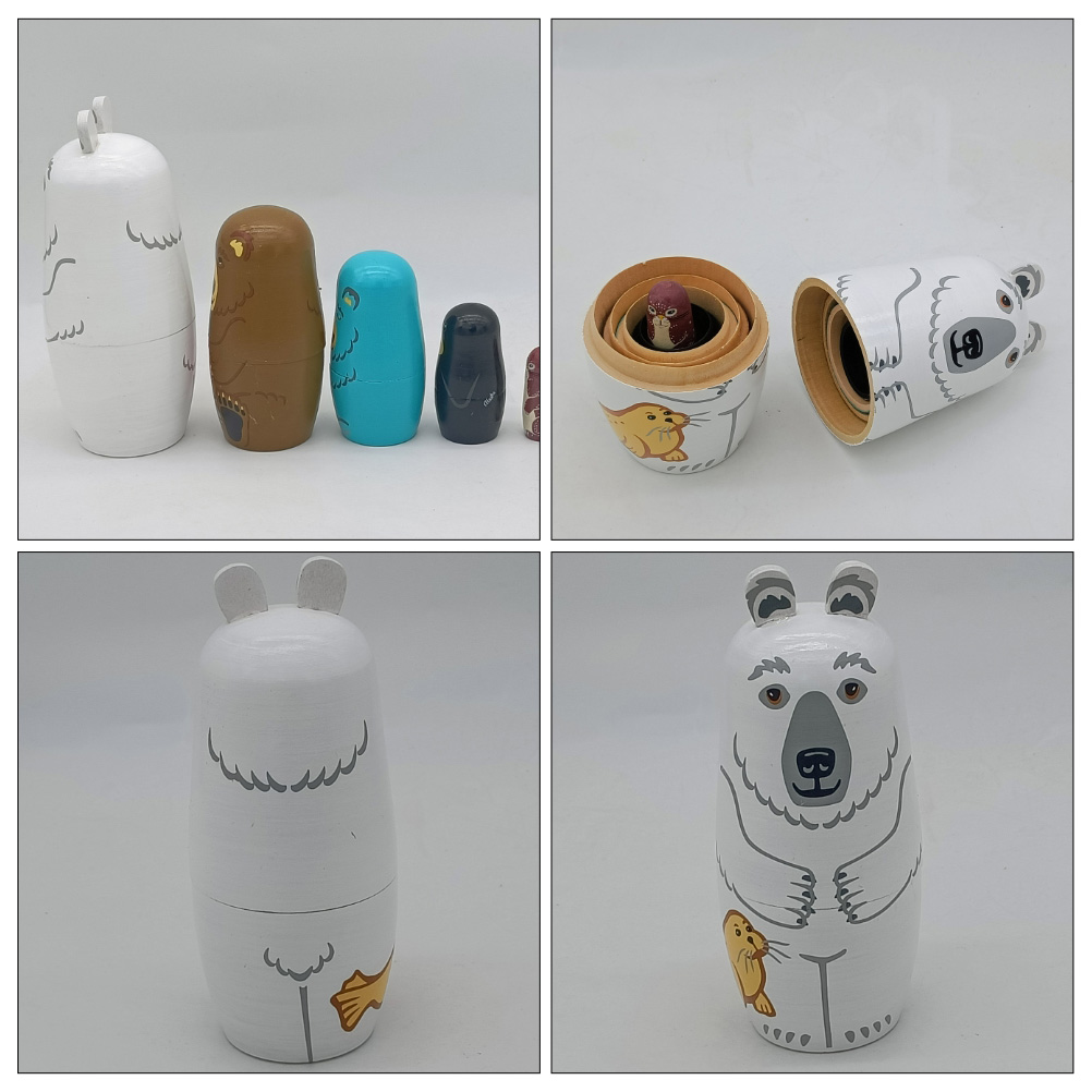 1 Set of Wooden Russian Stacking Dolls Decorative Nesting Dolls Household Wood Craft