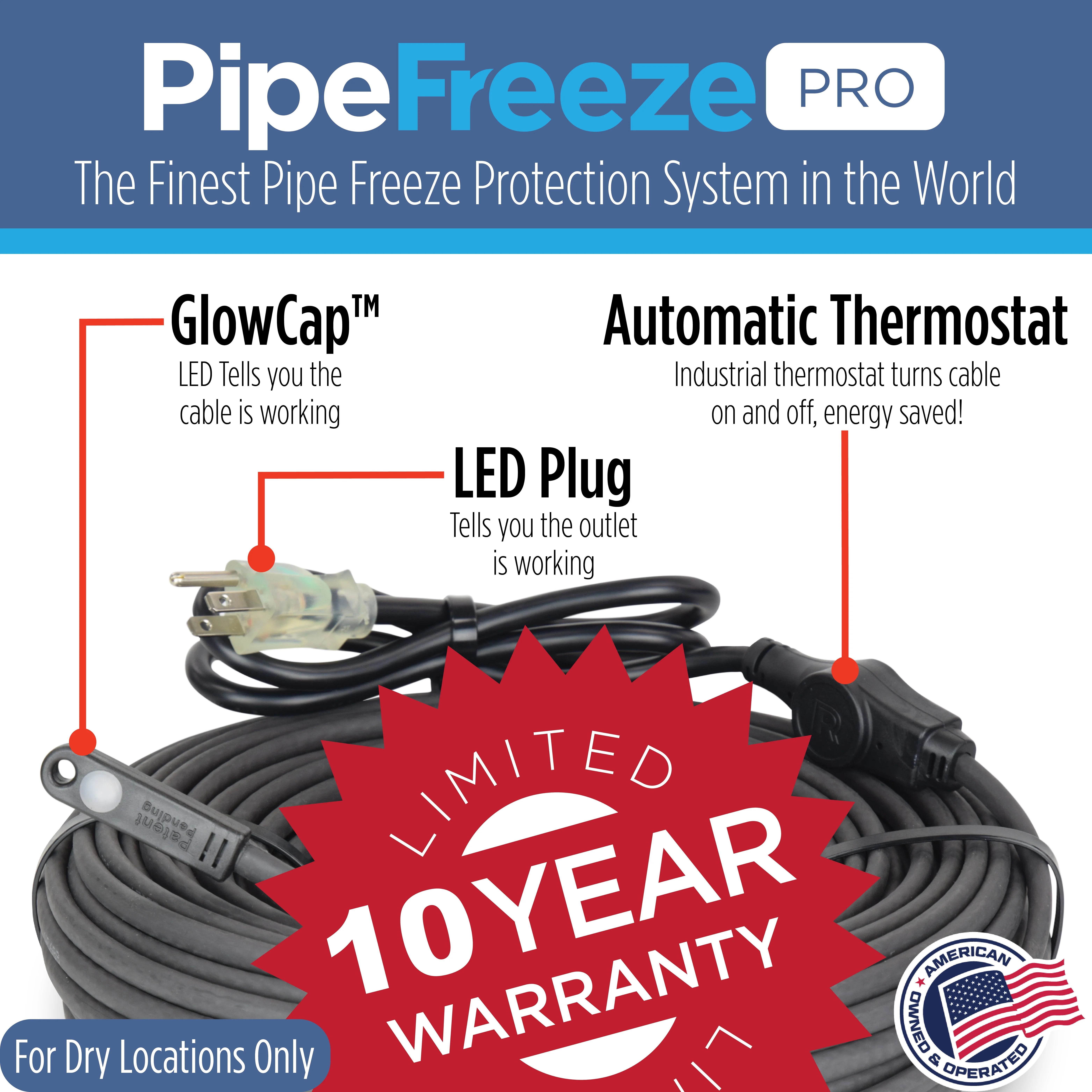 Radiant Solutions Company - Heating Cable For Water Pipe, 60 ft, 120V