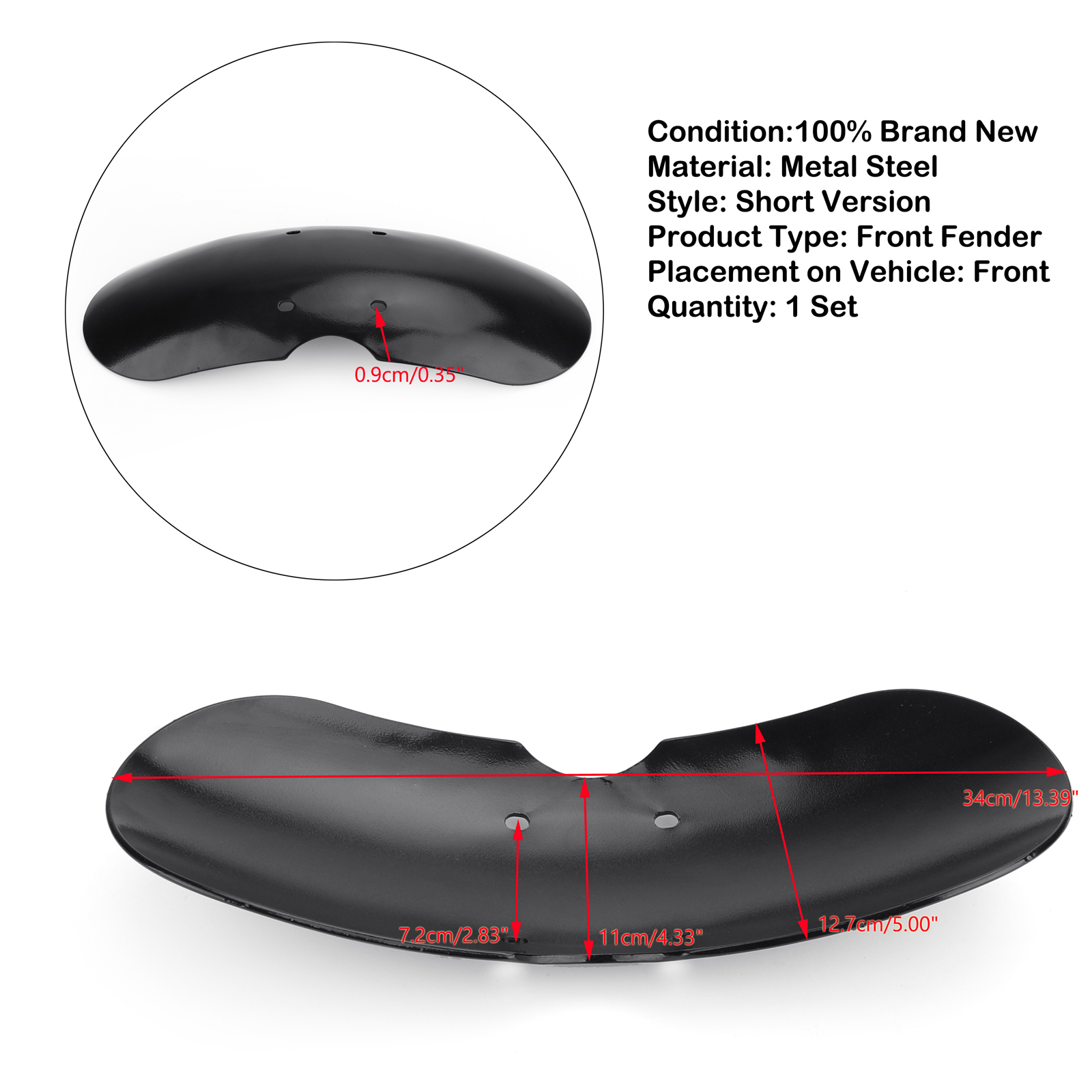 Motor Genic Short Front Fender Mudguard For Triumph Bonneville T100 Scrambler Thruxton 01-16