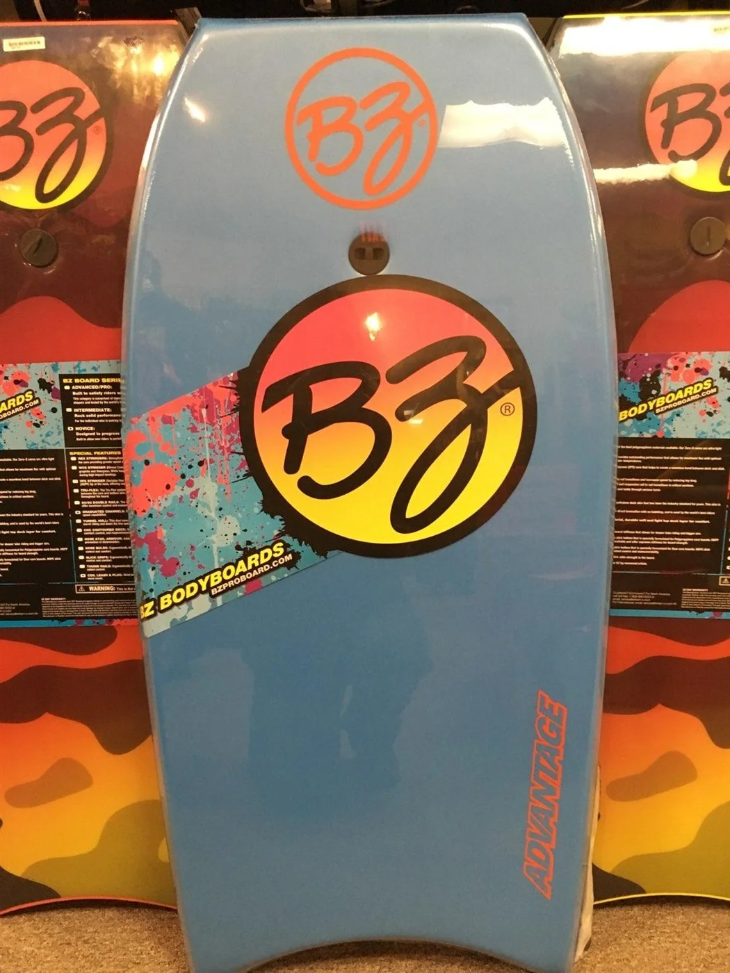 BZ Advantage Pro Kid and Adult 42.5 Inch Boogie Surfing Bodyboard w/Leash