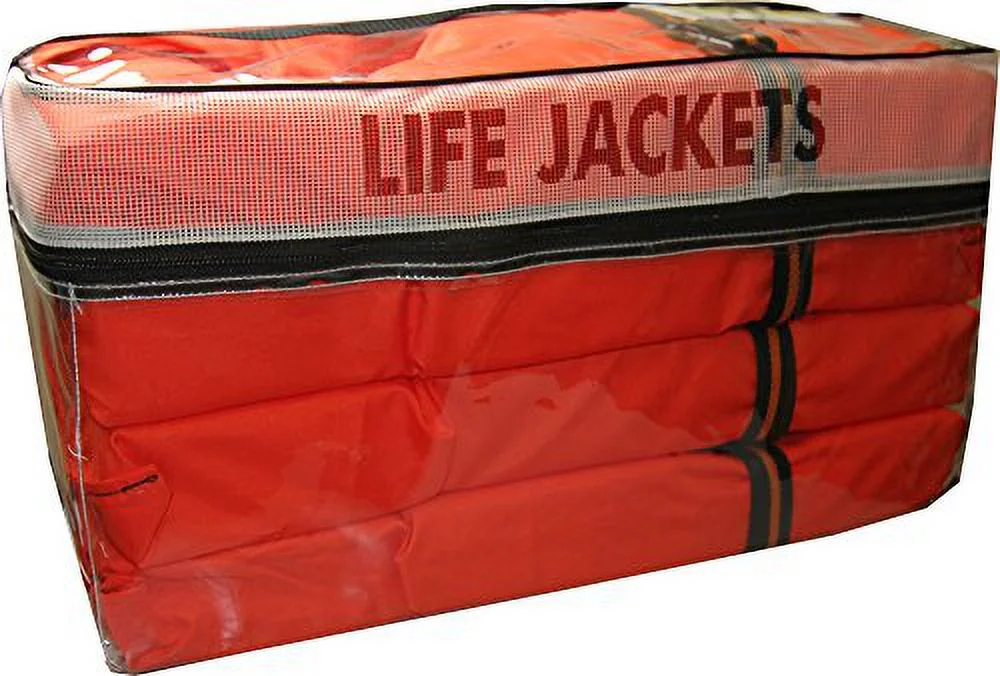 Flowt 40000-UNVPK AK-1 Type II Life Jacket, Orange, Adult Universal, Pack of 4 Clear Storage Bag