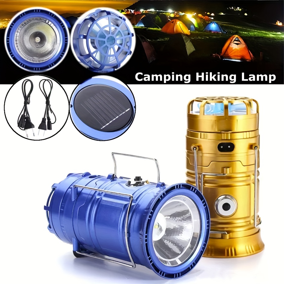 1pc 4-In-1 Solar Rechargeable Lantern With Fan And Mobile Phone Charging Port, Outdoor Camping Lamp Solar Multifunctional Household Portable Strong Light Emergency Lantern