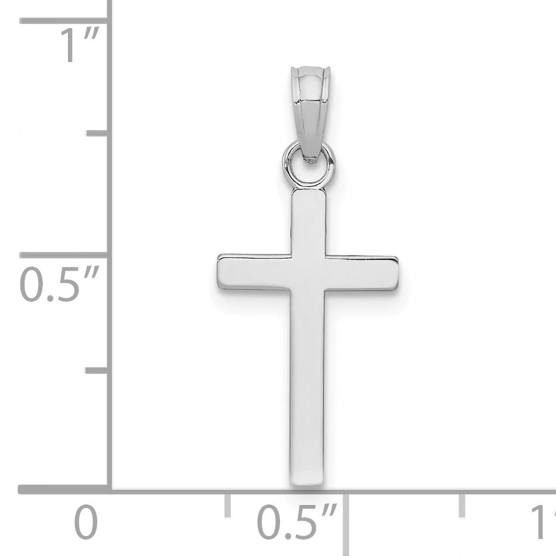 Saris and Things 10K White Gold Polished Cross Pendant