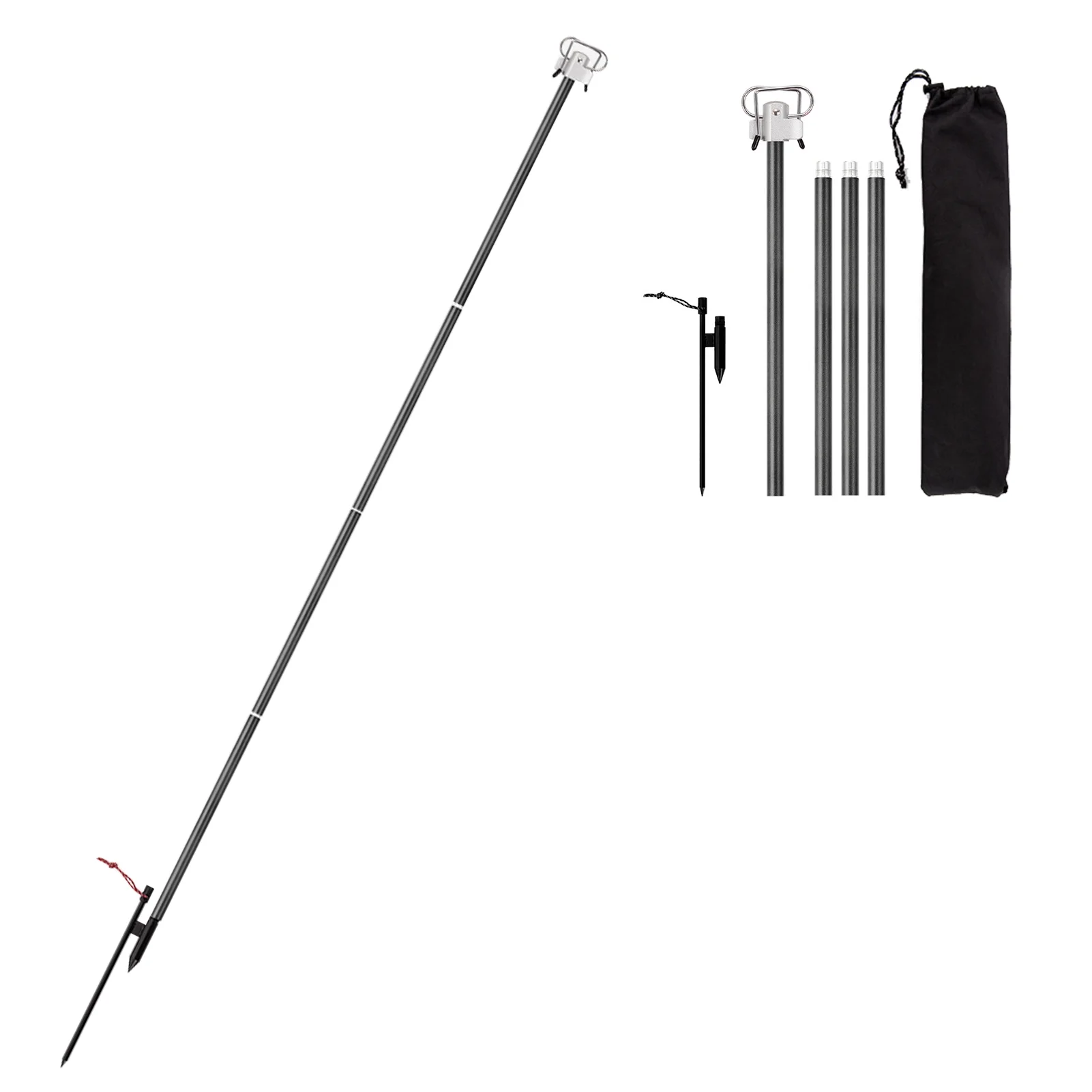 Nebublu Portable Camping Folding Lamp Pole - Durable Aluminum Lantern Stand for Camping and Fishing