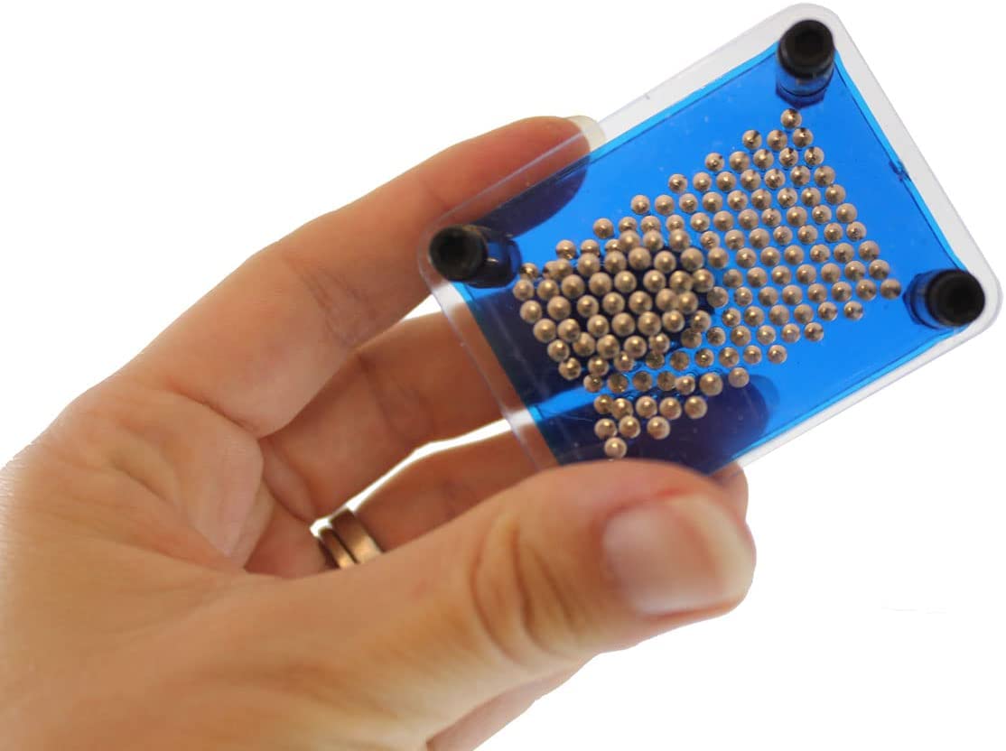 1 TINY Metal Rectangle Shape Pin Art Classic Fun Toy - 3D Clone Sculpture Impression Toy - Classic 80's Desk Fidget Toy (Random Color)