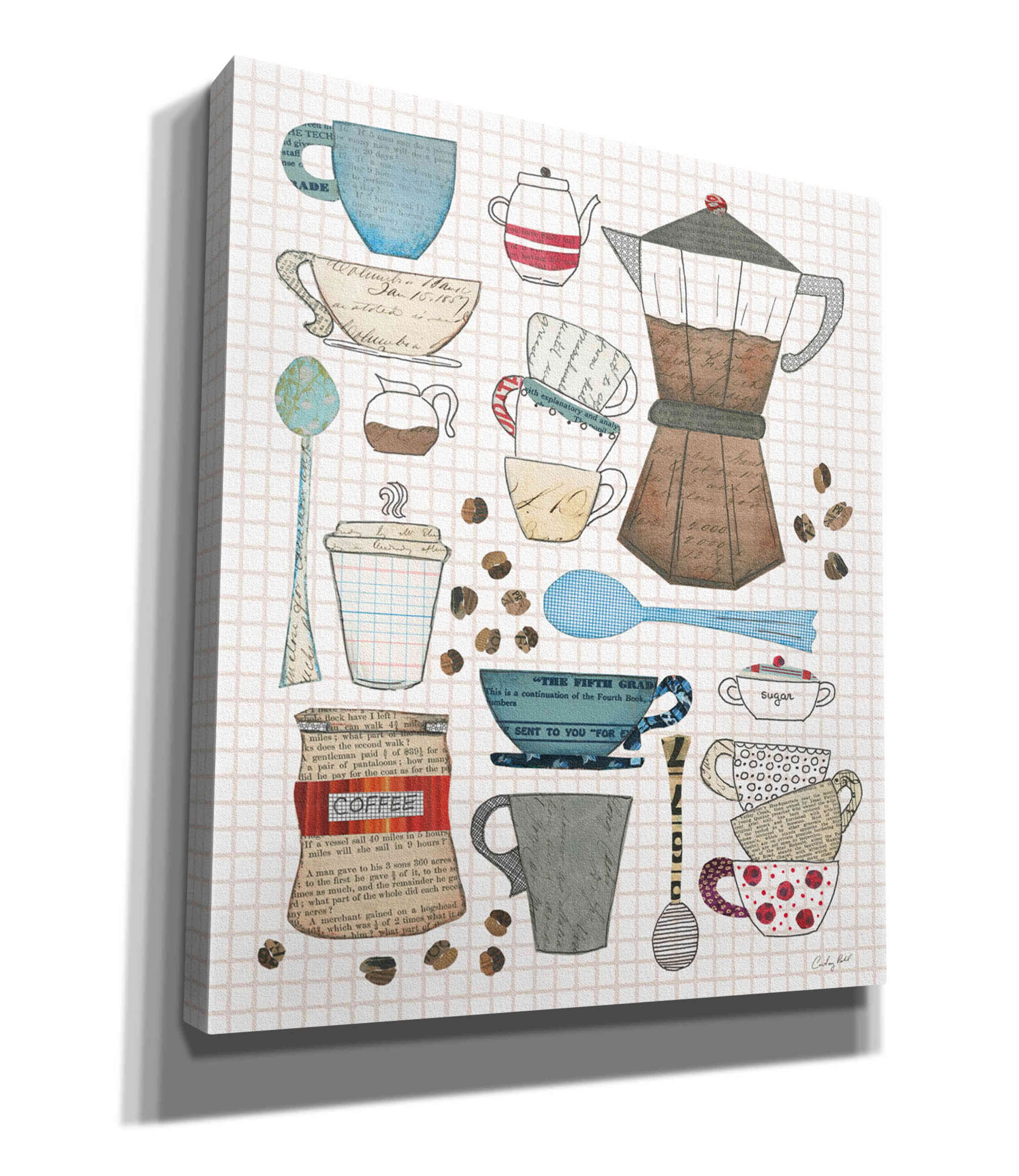 Epic Graffiti 'Coffee Chart I v2 Gingham' by Courtney Prahl, Giclee Canvas Wall Art, 26