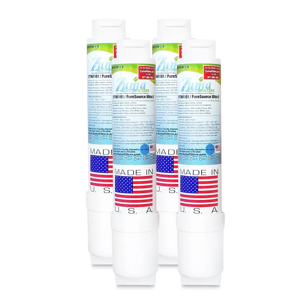 Zuma Filters™ Brand Water and Ice Filters compatible with Frigidaire® / ELECTROLUX® EPTWFU01 (4 Pack) OPFF2-RF300