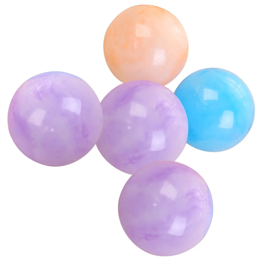 Frcolor 5pcs Plastic Air Filled Pit Ball Bouncy Rubber Balls for Toddlers and Kids Playing