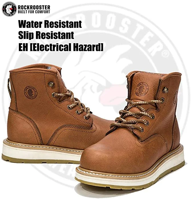 ROCKROOSTER Work Boots for Men, Soft Toe Waterproof Comfortable Anti-Fatigue Working Shoes, EEE Job-Fitted Boots for The Electrician,Carpenter,Ironworker,Boilermaker, Sheetmetal Worker etc. AP615-14