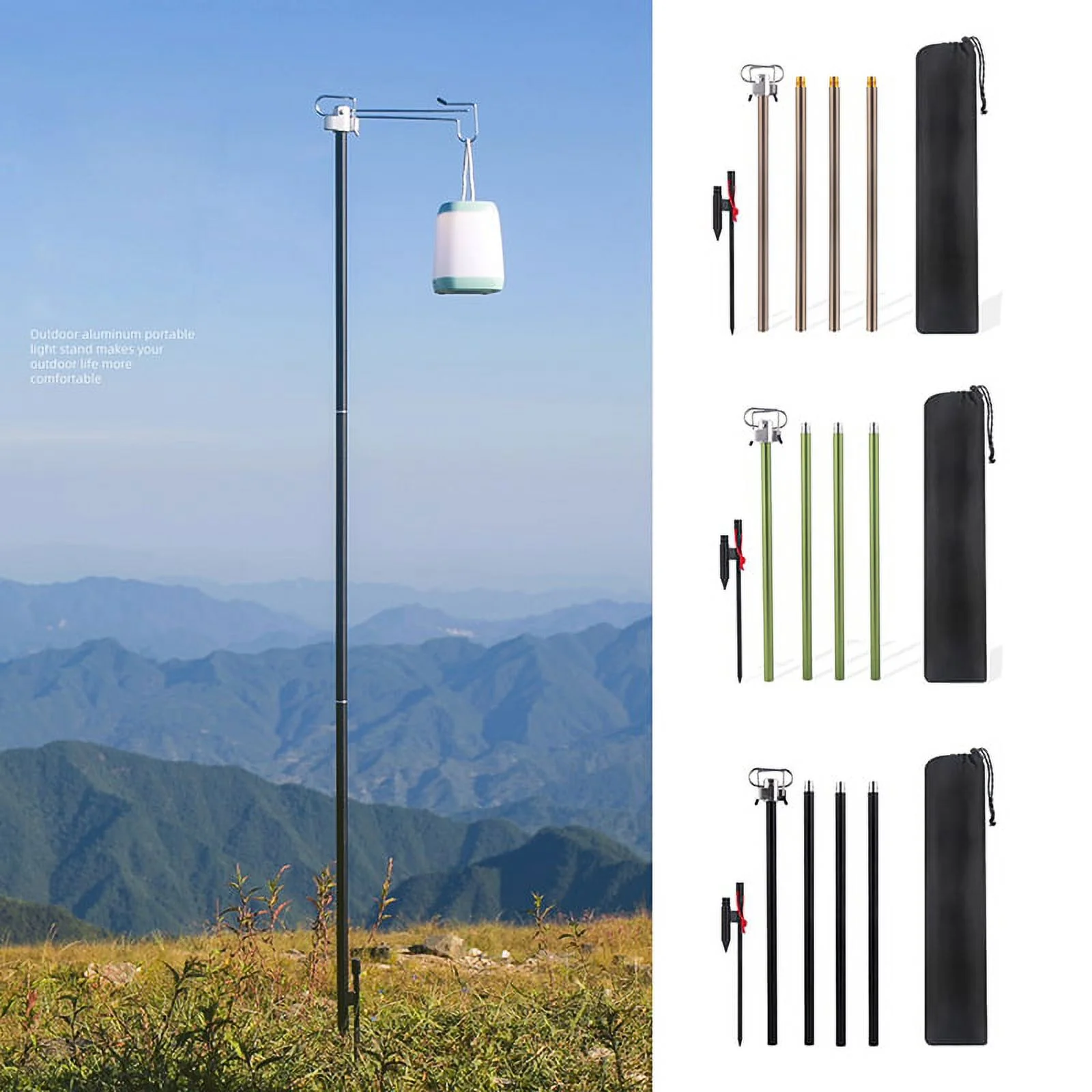 Htovila Monopods,Alloy Lamp Pole Lantern Stand Adjustable Lantern Rod Aluminum Alloy Lamp HUIOP BUZHI Monopods ERYUE