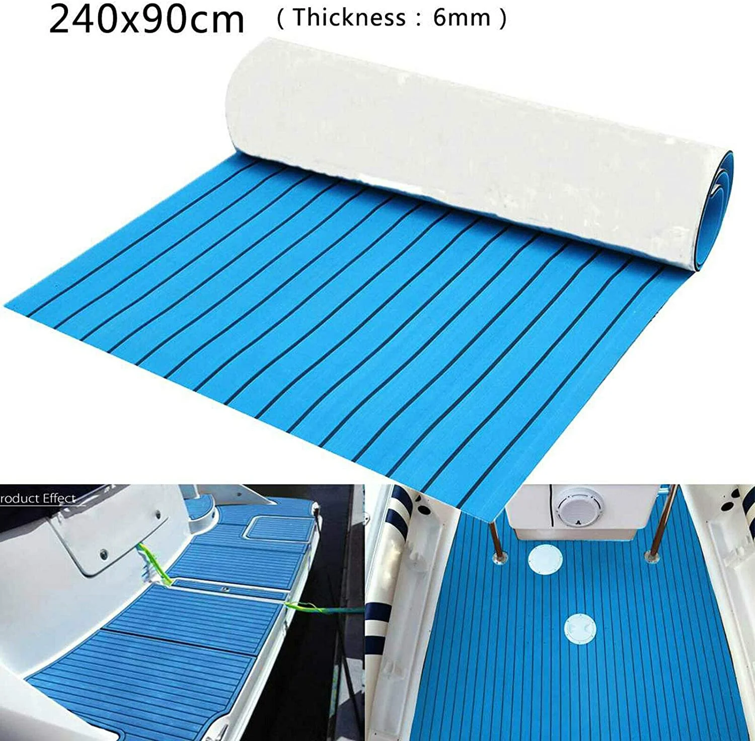 DENEST EVA Foam Teak Decking Sheet Non-Skid Self-Adhesive Sea Deck Carpet Mats 94.5