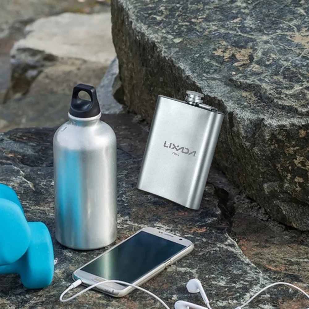 Lixada Flask,Ti Container Ti Bottle 215ml Ti Wine Bottle 215ml Container Ti WineTi Ti