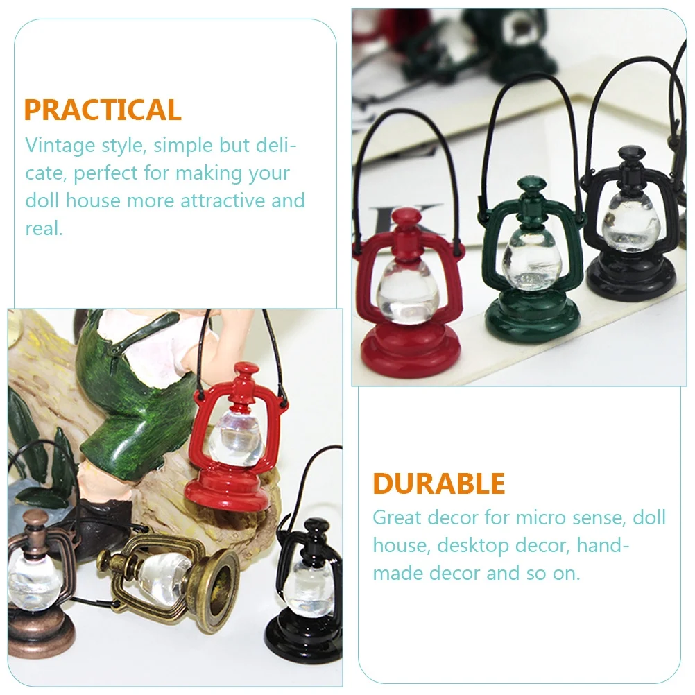 2pcs Vintage Miniature Lamps Dollhouse Lights Dollhouse Furniture Accessories