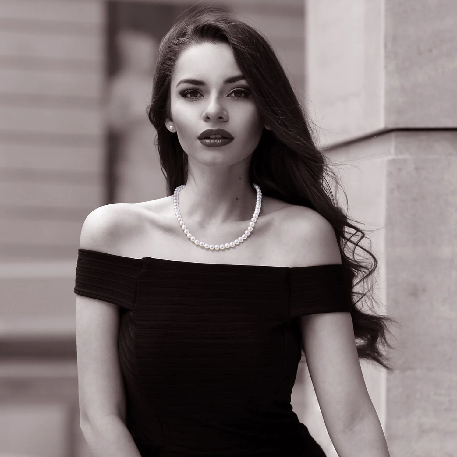 Angara 10-11mm Freshwater Cultured Pearl Single Strand Necklace in 14K White Gold for Women