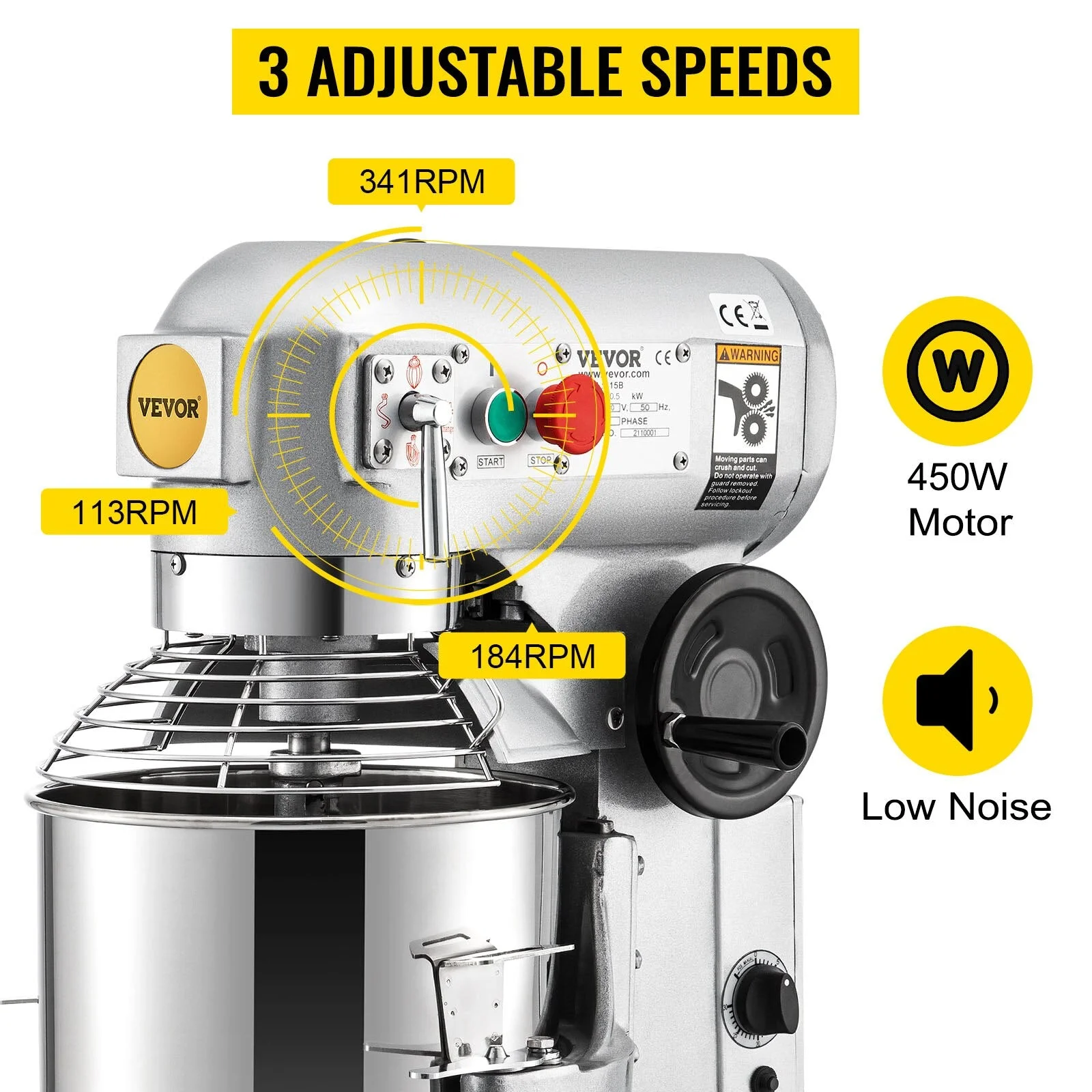 Commercial Electric Stand Mixer 10/15/20/30Qt 3 Speeds