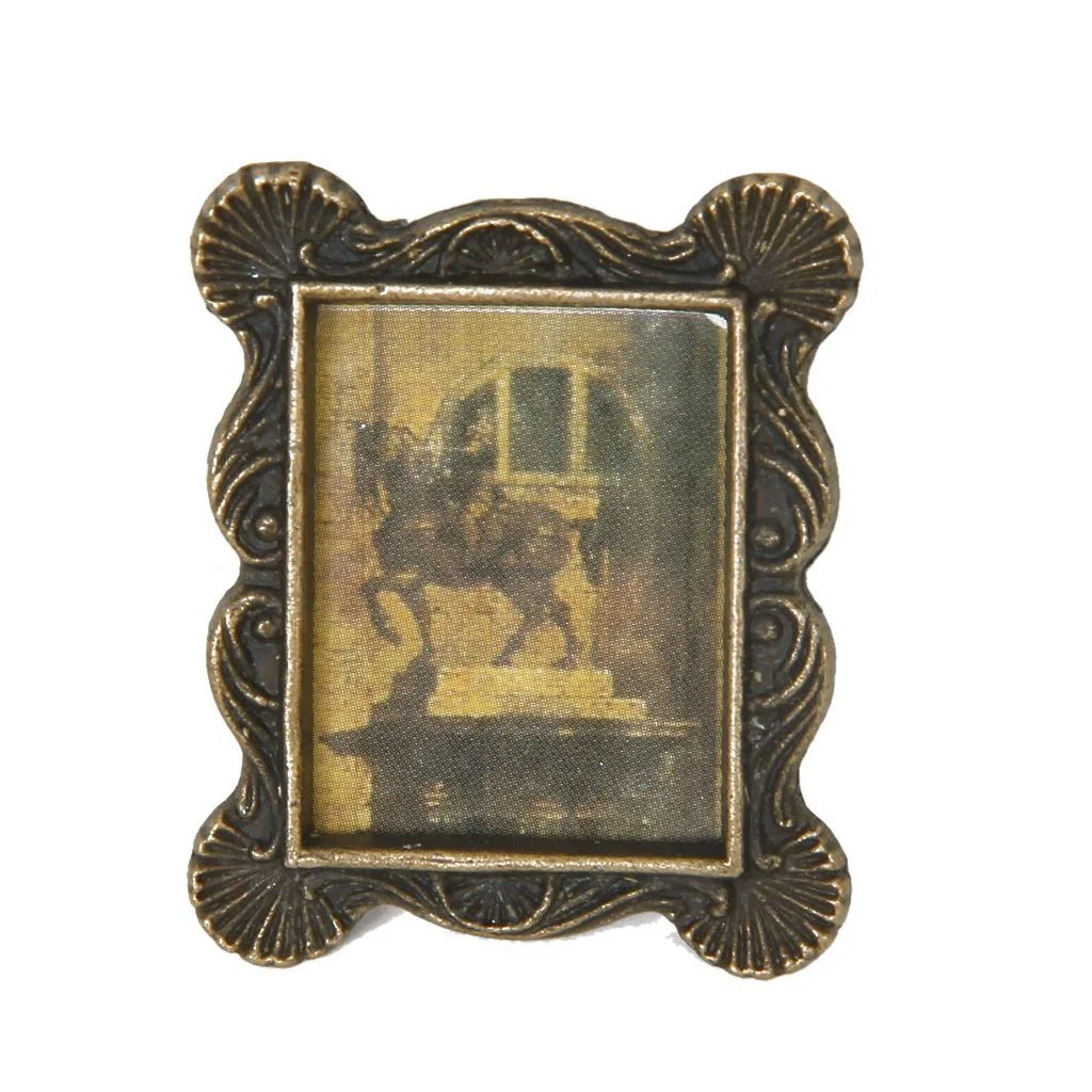 Vintage Style 12th Dollhouse Miniature Metal Photograph Picture Photo Frame 3x3.7cm