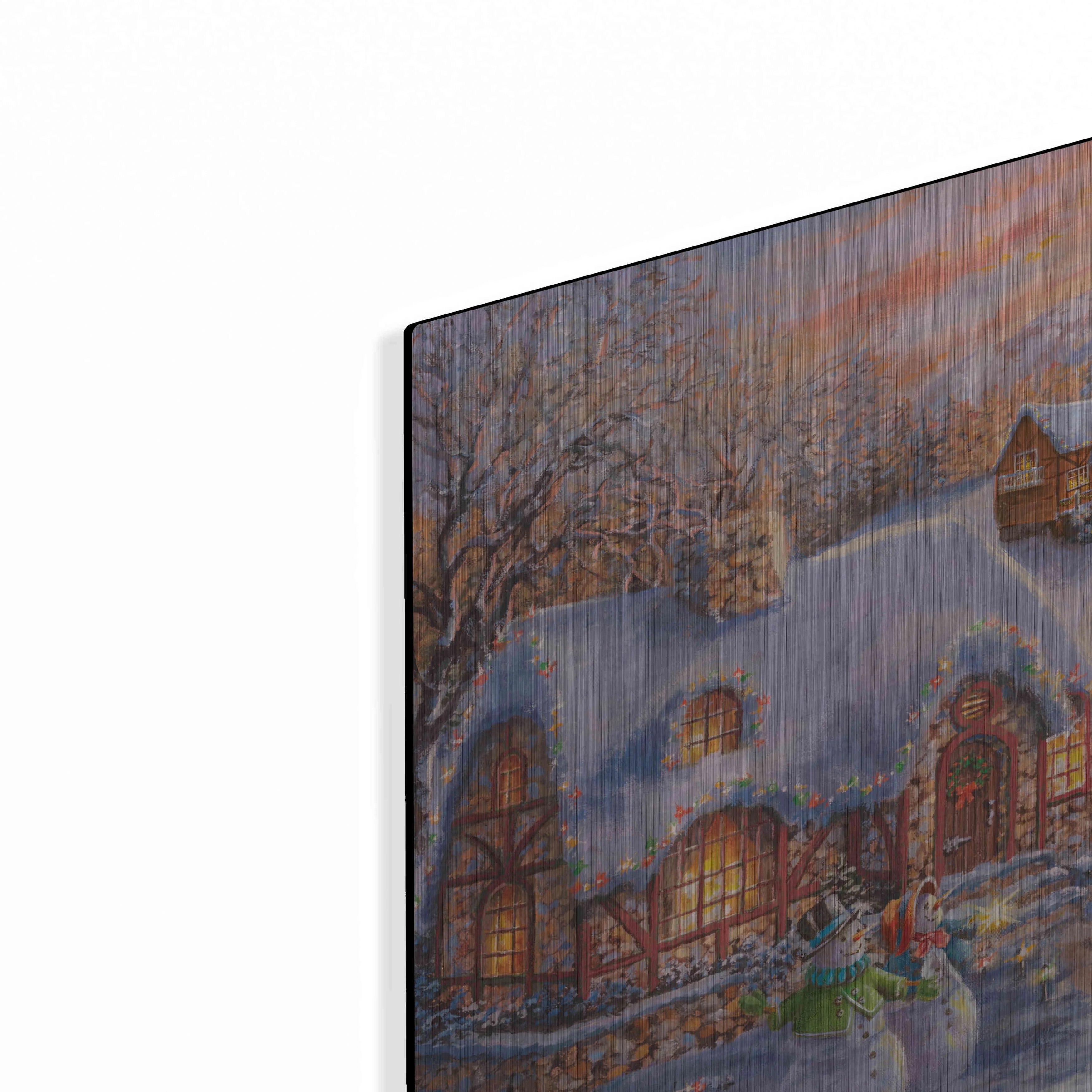 Luxe Metal Art 'Winter Cottage Glow' by Nicky Boehme, Metal Wall Art, 16